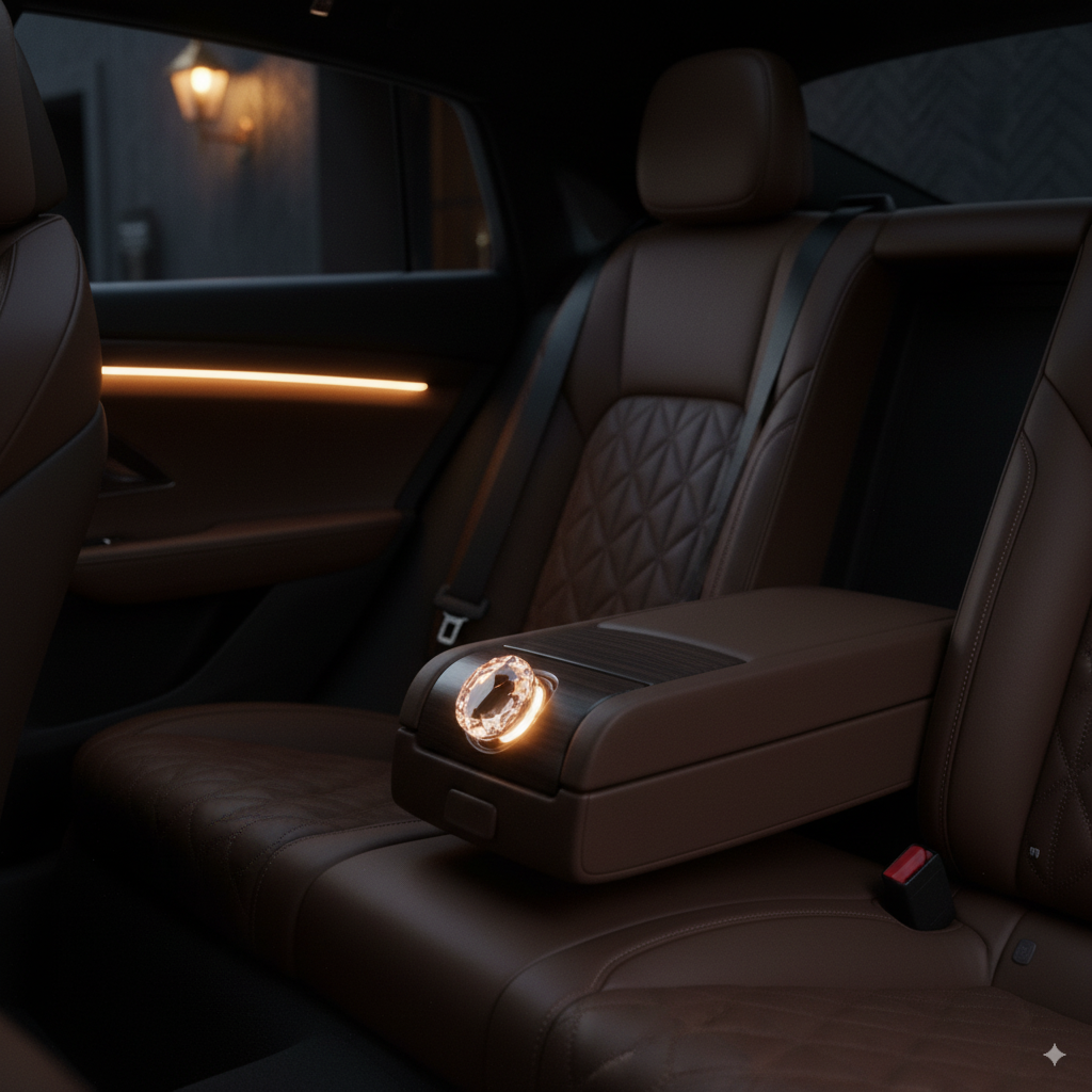 Business district arrival in executive vehicle